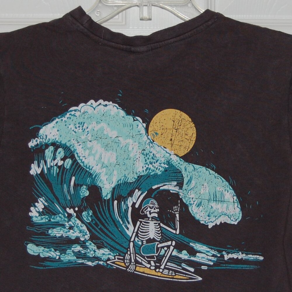 Vibe N' Crop Graphic Tee, Women Size L (Bust: 43"), Faded Gray